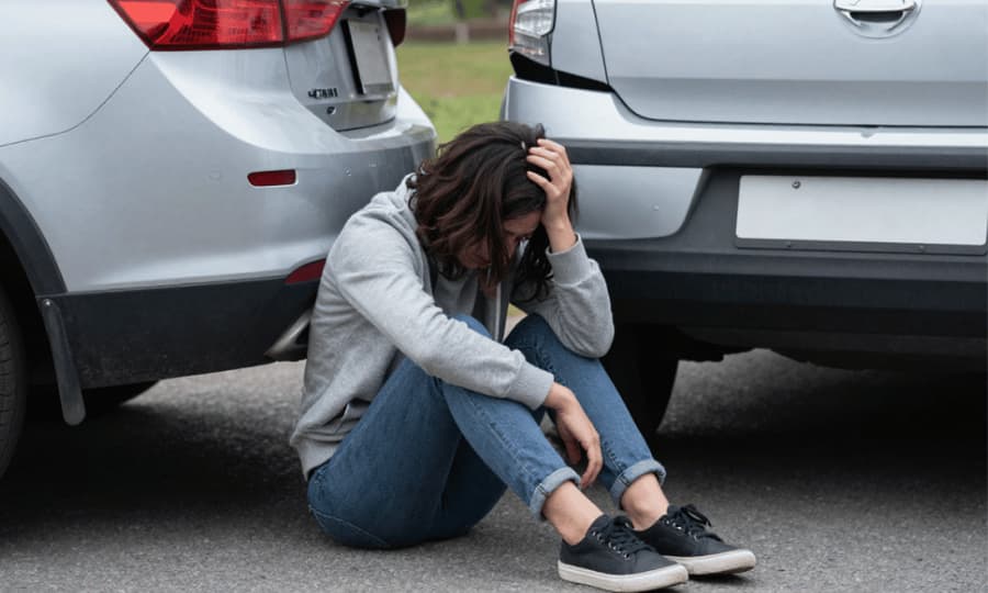 Driver recovering after an auto accident